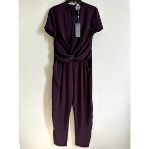 Phase Eight Anna-Maria Short Sleeve Jumpsuit In Wine Size 10 US (14 UK) $360